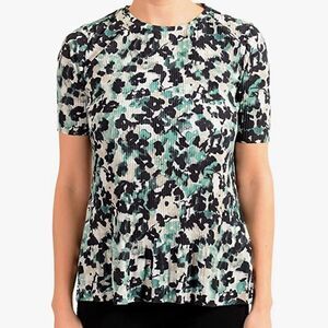 Hugo Boss Women's"Etalis" Multi-Color Stretch Short Sleeve Blouse